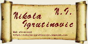 Nikola Igrutinović vizit kartica